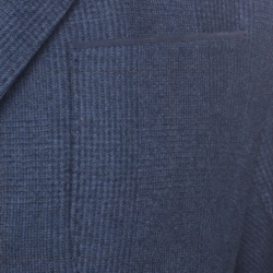 Pre Owned Loro Piana Blue Checked Cashmere Regular Fit Blazer L