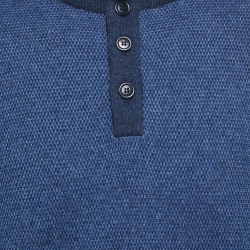 Pre Owned Loro Piana Blue Cashmere Collared Sweater 2XL