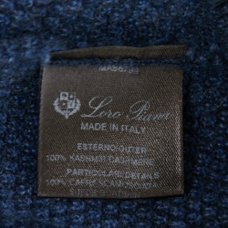 Pre Owned Loro Piana Blue Cashmere Collared Sweater 2XL