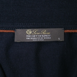 Pre Owned Loro Piana Navy Blue Wool The Gift of Kings Polo T-Shirt L