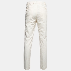 Pre Owned Loro Piana Cream Cotton & Linen Trousers XL
