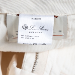 Pre Owned Loro Piana Cream Cotton & Linen Trousers XL