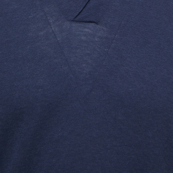 Pre Owned Loro Piana Navy Blue Cotton Knit Polo T-Shirt XL