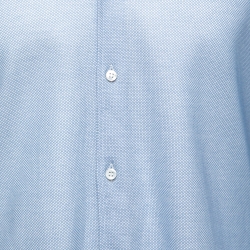 Pre Owned Loro Piana Blue Cotton Knit Button Front Shirt M