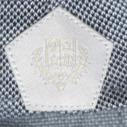 Pre Owned Loro Piana Slate Blue Cotton Knit Button Front Shirt M