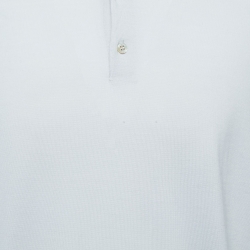 Pre Owned Loro Piana Light Grey Wool Long Sleeve Polo T-Shirt 3XL