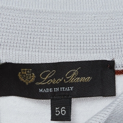 Pre Owned Loro Piana Light Grey Wool Long Sleeve Polo T-Shirt 3XL