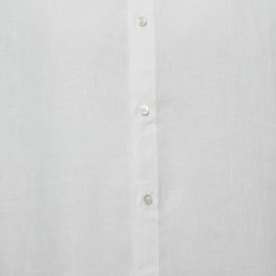 Pre Owned Loro Piana White Linen Round Neck Long Sleeve Shirt 2XL