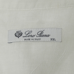 Pre Owned Loro Piana White Linen Round Neck Long Sleeve Shirt 2XL