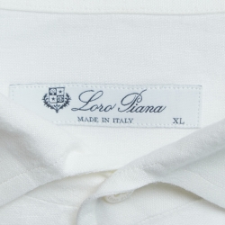 Pre Owned Loro Piana White Linen Button Front Shirt XL
