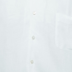 Pre Owned Loro Piana White Linen Button Front Shirt XL
