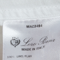 Pre Owned Loro Piana White Linen Button Front Shirt XL