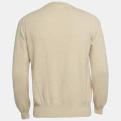 Pre Owned Loro Piana Beige Cashmere Crew Neck Sweatshirt L