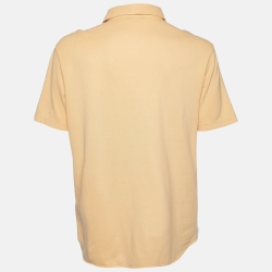 Pre Owned Loro Piana Orange Cotton Pique Polo T-Shirt XXL