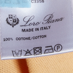 Pre Owned Loro Piana Orange Cotton Pique Polo T-Shirt XXL