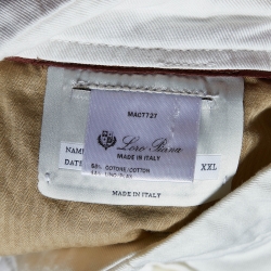 Pre Owned Loro Piana White Cotton & Linen Tapered Trousers XXL
