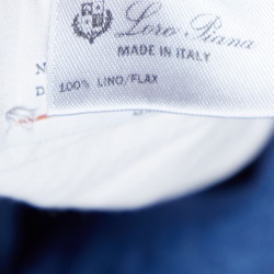 Pre Owned Loro Piana Blue Linen Tapered Trousers S