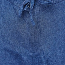 Pre Owned Loro Piana Blue Linen Tapered Trousers S