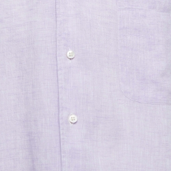 Pre Owned Loro Piana Lavender Linen Short Sleeve Shirt S