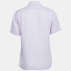 Pre Owned Loro Piana Lavender Linen Short Sleeve Shirt S