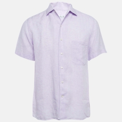 Pre Owned Loro Piana Lavender Linen Short Sleeve Shirt S