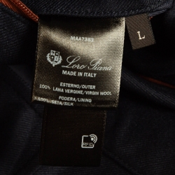 Pre Owned Loro Piana Navy Blue Gabardine Traveller Jacket L