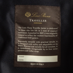 Pre Owned Loro Piana Navy Blue Gabardine Traveller Jacket L