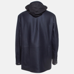 Pre Owned Loro Piana Navy Blue Gabardine Traveller Jacket L