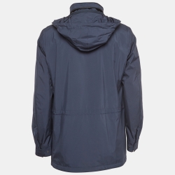 Pre Owned Loro Piana Navy Blue Synthetic Windmate Traveller Jacket L