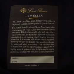 Pre Owned Loro Piana Navy Blue Synthetic Windmate Traveller Jacket L