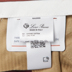 Pre Owned Loro Piana Red Cotton & Linen Cargo Shorts 2XL