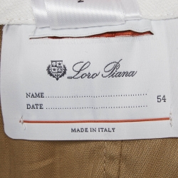 Pre Owned Loro Piana Cream Cotton & Linen Cargo Shorts 2XL