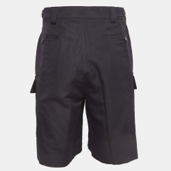 Pre Owned Loro Piana Navy Cotton & Linen Cargo Shorts 2XL