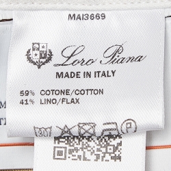 Pre Owned Loro Piana Navy Cotton & Linen Cargo Shorts 2XL