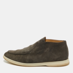 Loro Piana Grey Suede Open Walk Boots Size 43