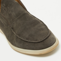 Loro Piana Grey Suede Open Walk Boots Size 43