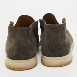 Loro Piana Grey Suede Open Walk Boots Size 43