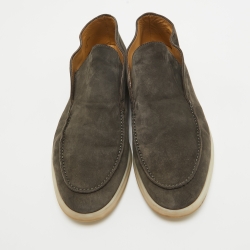 Loro Piana Grey Suede Open Walk Boots Size 43