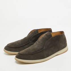 Loro Piana Grey Suede Open Walk Boots Size 43
