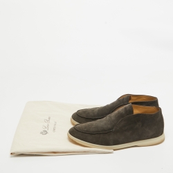 Loro Piana Grey Suede Open Walk Boots Size 43
