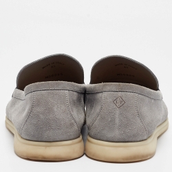 Pre Owned Loro Piana Grey Suede Summer Walk Loafers Size 45
