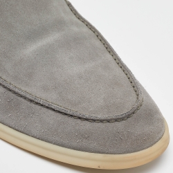Pre Owned Loro Piana Grey Suede Summer Walk Loafers Size 45