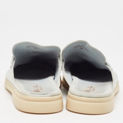 مملوكة مسبقًا Loro Piana Blue Suede Babouche Charms Walk Mules Size 42