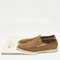 Pre Owned Loro Piana Brown Suede Summer Walk Loafers Size 43