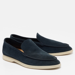 .Loro Piana Green Suede Summer Walk Loafers  Size 45.5