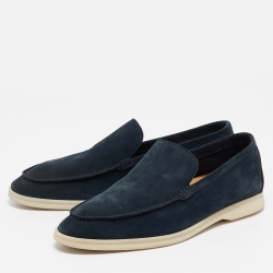 .Loro Piana Green Suede Summer Walk Loafers  Size 45.5