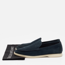 .Loro Piana Green Suede Summer Walk Loafers  Size 45.5