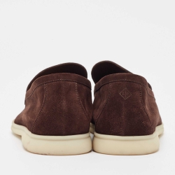 Pre Owned Loro Piana Brown Suede Summer Walk Loafers  Size 45.5