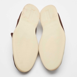 Pre Owned Loro Piana Brown Suede Summer Walk Loafers  Size 45.5