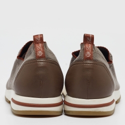 Pre Owned Loro Piana Grey Knit Fabric 360 Lp Flexy Walker Sneakers Size 42